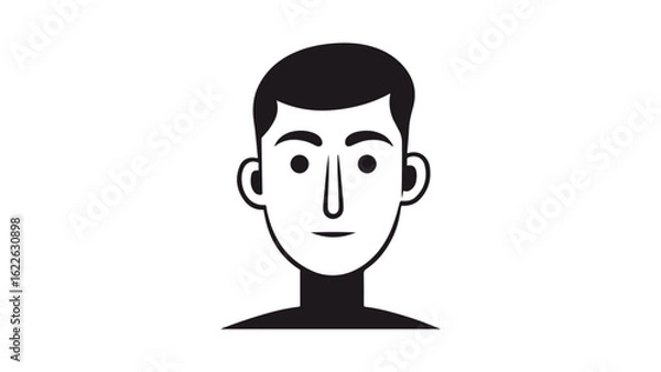 Fototapeta simple man shape with person head shape silhouette