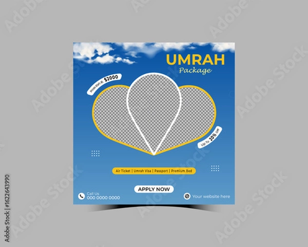 Obraz Umrah Package Social Media Post Design