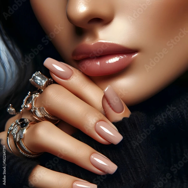 Fototapeta Fashionable hands with nail design 