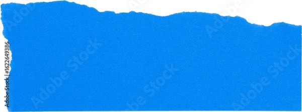 Obraz Torn blue paper texture with rough edges on white background for creative design and artistic projects