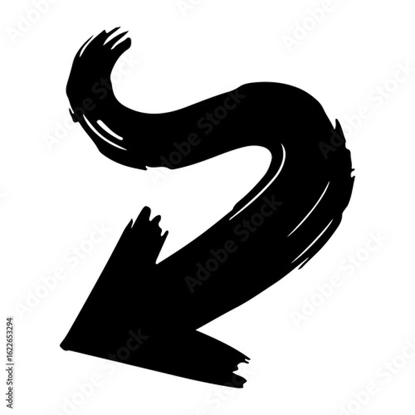 Fototapeta Arrows set icon hand drawn. Brush Arrow strokes