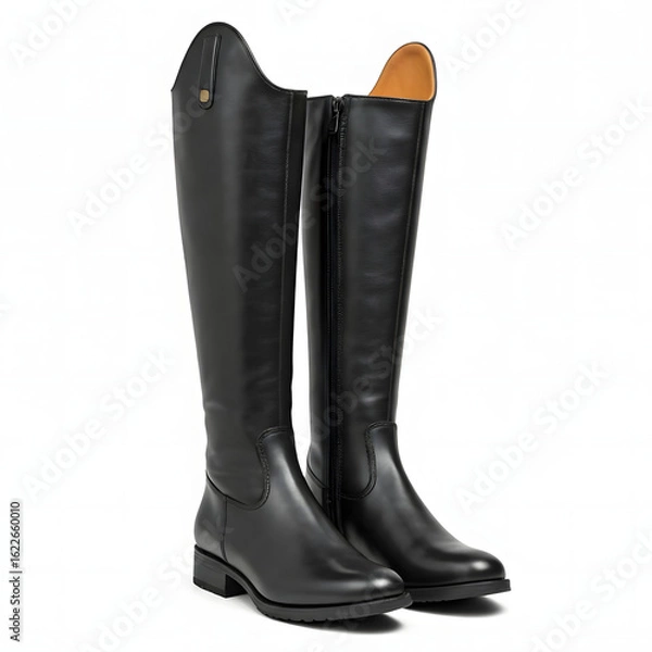 Obraz black leather boots