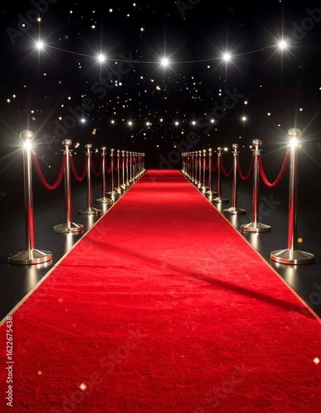 Obraz Red carpet under spotlight