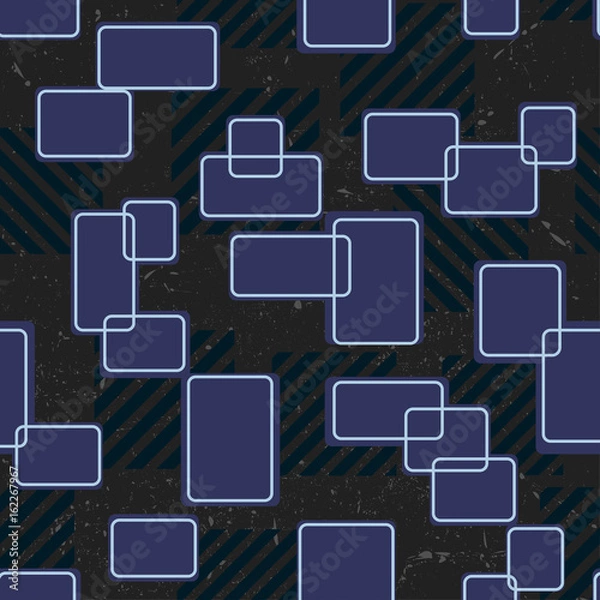 Fototapeta Abstract seamless pattern for girls, boys, clothes. Creative vector background with dots, geometric figures,stripes inscriptions.Funny wallpaper for textile and fabric. Fashion style. Colorful bright.