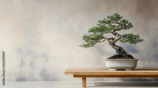 Obraz Mini bonsai tree in modern white pot