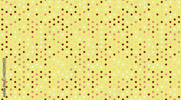 Fototapeta Abstract pastel yellow background with a repeating pattern of small, multicolored dots.  Ideal for website design, textile prints, and packaging.  Creates a subtle, cheerful, and modern aesthetic.