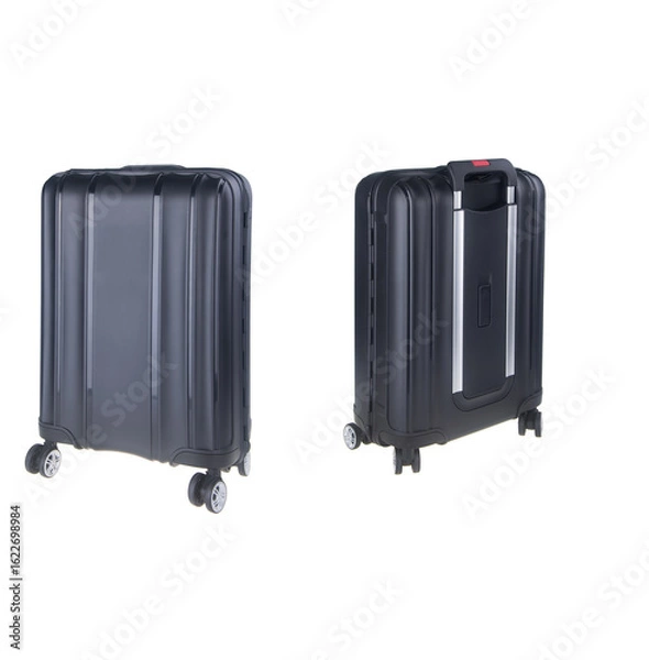 Fototapeta black suitcase isolated on white
