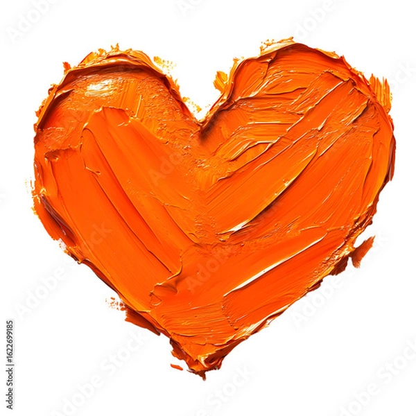 Fototapeta Vibrant Orange Heart Paint Texture Material for Creative Design Projects