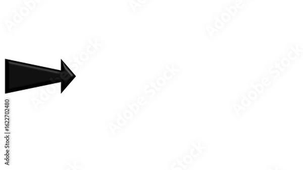 Fototapeta black arrow left direction white background
