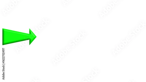 Obraz green arrow left direction white background
