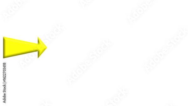 Obraz yellow arrow left direction white background