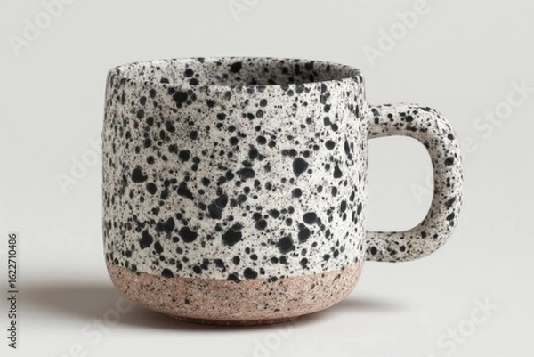 Fototapeta Unique speckled ceramic mug designed for coffee lovers, showcasing artistry and craftsmanship