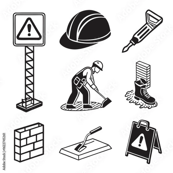 Obraz Simple Icon Set Vector Illustration Clean Line Art Graphic Elements