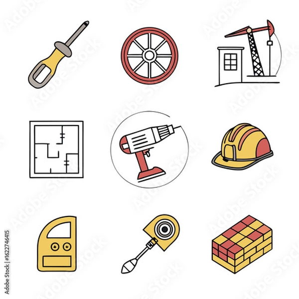 Obraz Abstract Icon Vector Design with Geometric Elements and Modern Style