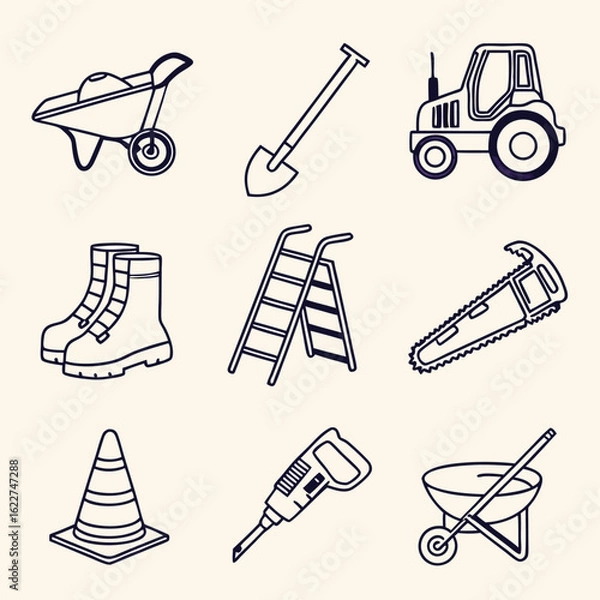 Obraz Simple Icon Vector Set Minimalist Style Vector Art Collection