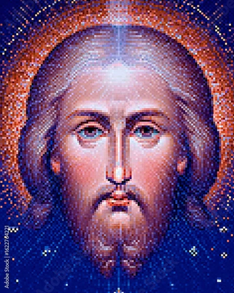 Fototapeta Portrait of Jesus classical Byzantine artistic style