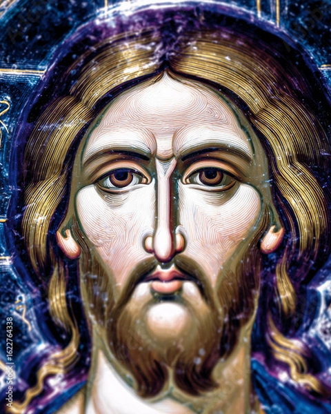Fototapeta Portrait of Jesus classical Byzantine artistic style