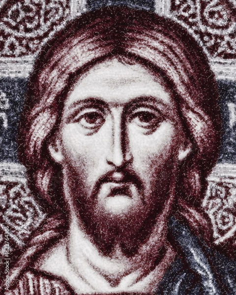 Fototapeta Portrait of Jesus classical Byzantine artistic style