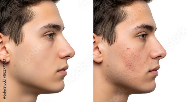Obraz BeforeAfter Acne Treatment ClearSkinSolution YoungMan