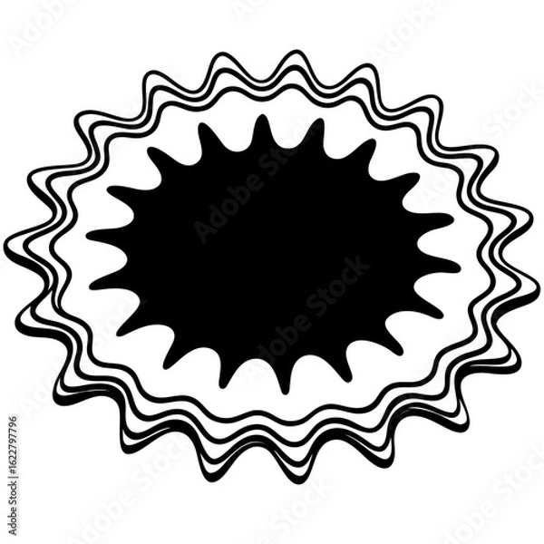 Fototapeta Tide Pool vector silhouette black design white background