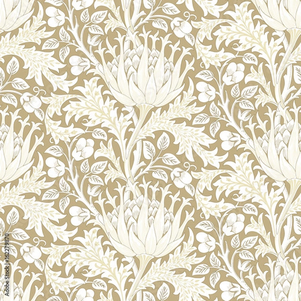 Fototapeta Floral seamless pattern. Modern seamless pattern for interior decoration, wrapping paper, graphic design and textile. Vector illustration. Backgrounds.
