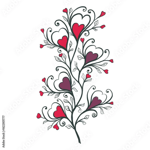 Obraz Illustrations with hearts. Vector illustration.
