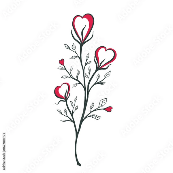 Fototapeta Illustrations with hearts. Vector illustration.