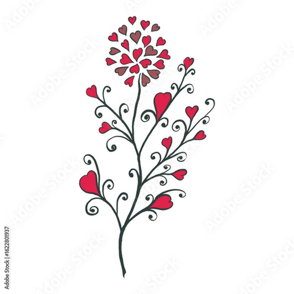 Fototapeta Illustrations with hearts. Vector illustration.