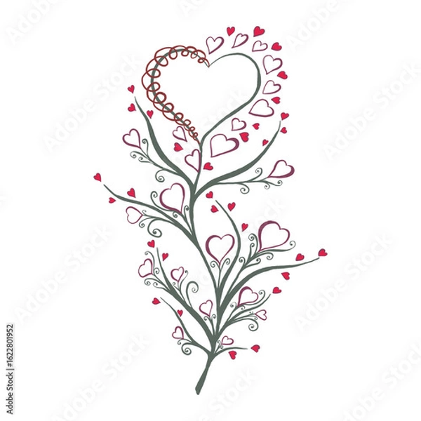 Obraz Illustrations with hearts. Vector illustration.