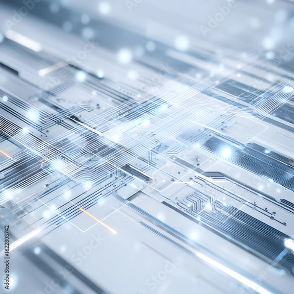 Obraz A computer screen with a blue background and white lines