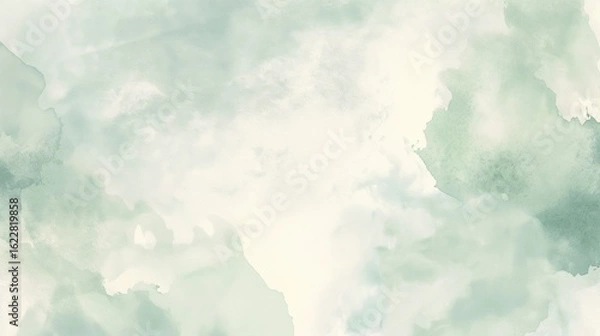 Obraz Soft Watercolor Pastel Green Abstract Background