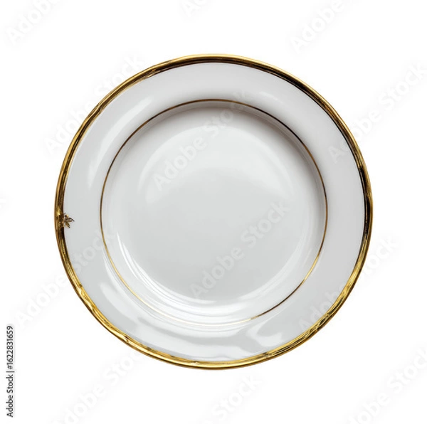 Obraz Elegant porcelain plate display product minimalist isolated on transparent background, png