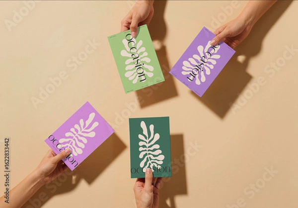 Fototapeta Modern Card Set Mockup