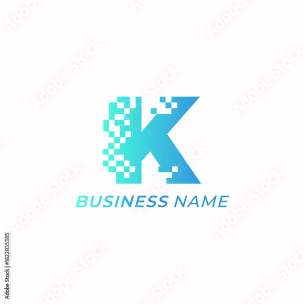 Obraz design logo creative letter K and tech
