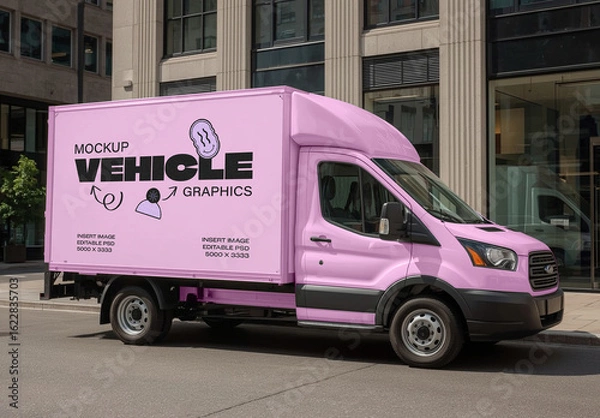 Fototapeta Modern Delivery Van Mockup
