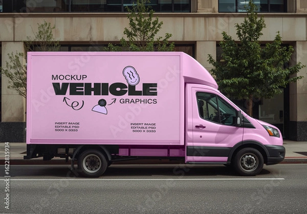 Fototapeta Modern Delivery Van Mockup