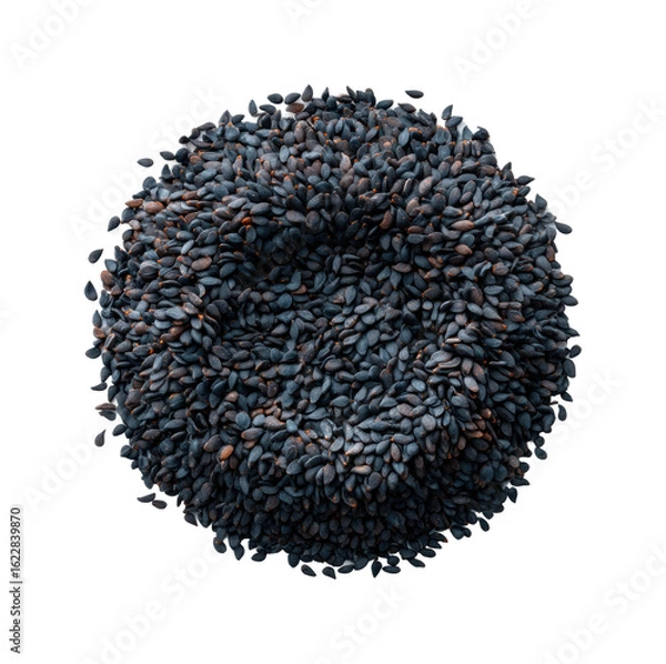 Obraz Harvesting black sesame seeds in a sunny field nature isolated on transparent background, png