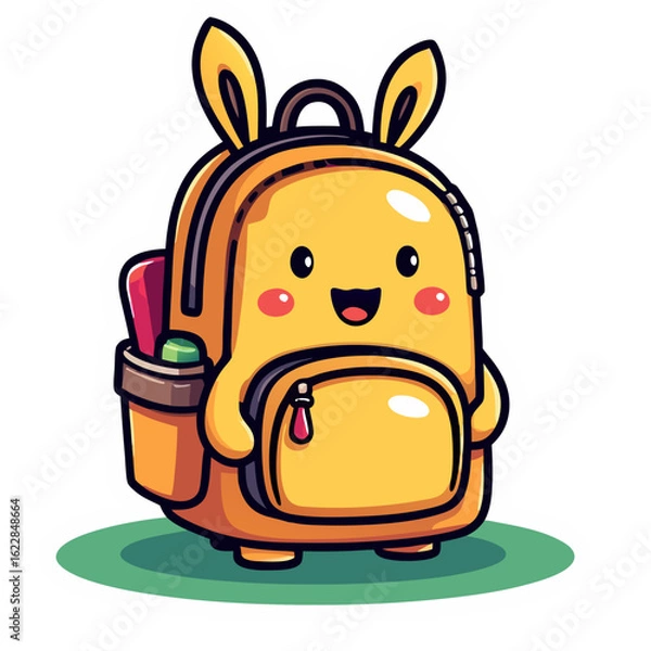 Obraz Cute Backpack with Bunny Ears Sticker