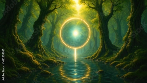 Fototapeta Enchanted Forest Portal By Generated AI