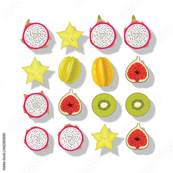 Fototapeta  Exotic Fruit Grid