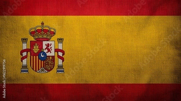 Obraz Spain Flag Texture Close-up