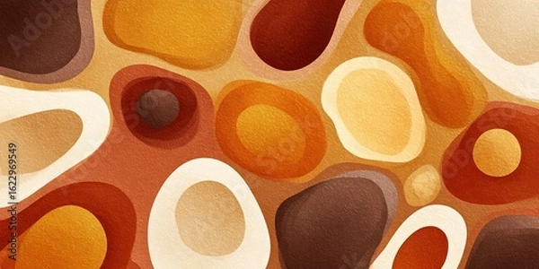 Fototapeta Abstract organic shapes in warm earthy tones create a textured, flowing pattern