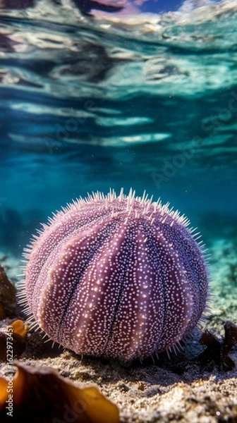Fototapeta The body color of sea urchins ranges from red, purple, to green, making them one of the most fascinating marine animals.
