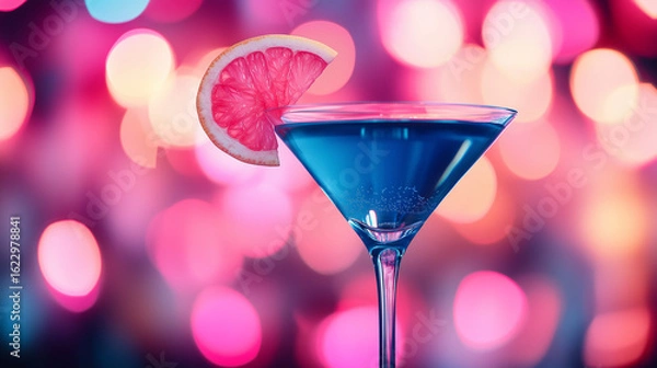 Obraz ネオンの光に包まれたカクテル