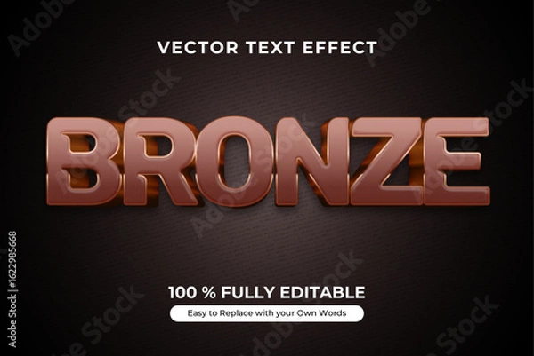 Obraz Bronze Metallic Vector Text Effect Design ideal for professional titles, logos, and posters.
