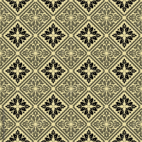 Fototapeta Elegant Floral and Geometric Vector Pattern Seamless Classic Damask