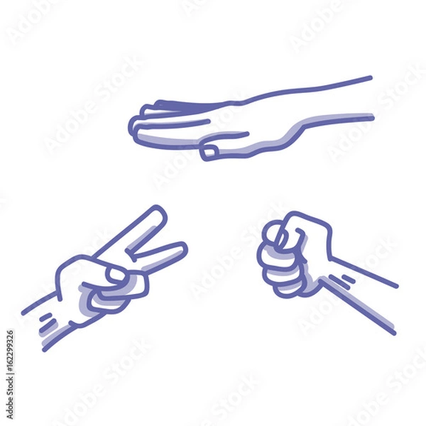 Obraz Paper, Scissors, Stone game illustration