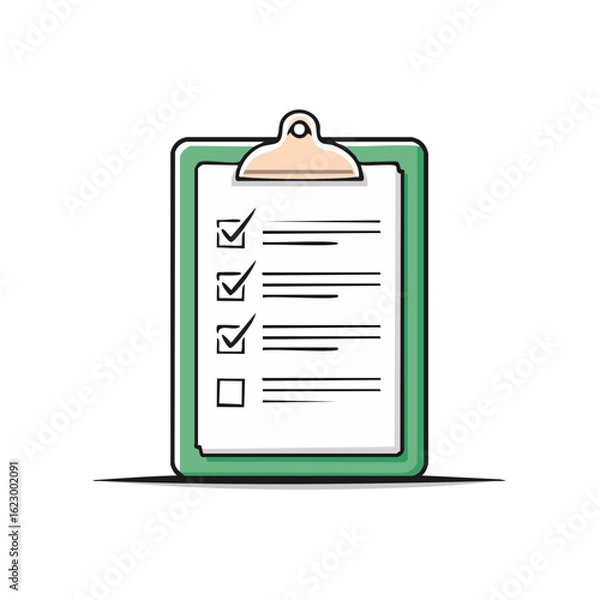Obraz Checklist Clipboard Illustration with Check Marks