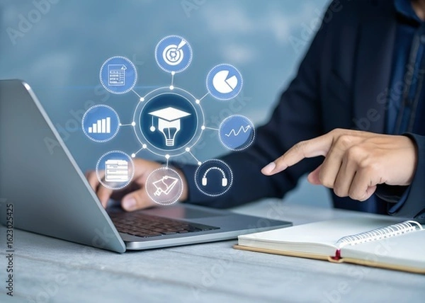 Obraz businessman working on laptop