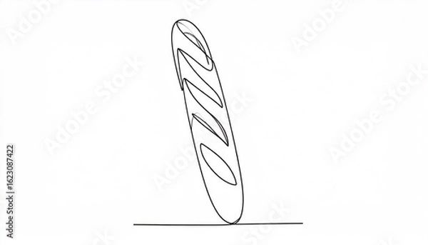 Fototapeta Simple line art baguette
